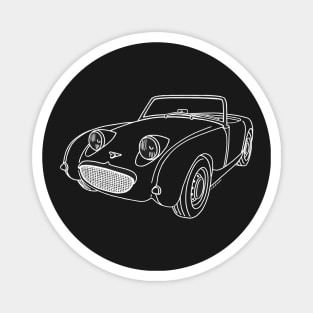 Classic Frogeye drawing in white, for medium and dark color Tees Magnet